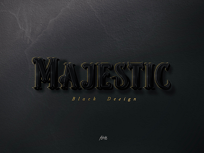 ⭐️Majestic⚫️ 2d black branding design gold illustration letter lettring logo procreate tupe typographie typography victorian