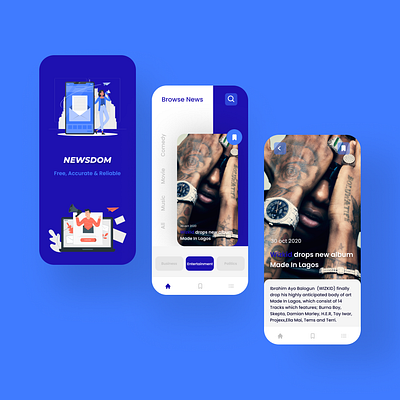 Newsdom africa african app dailyui dailyuichallenge design figma figmaafrica figmadesign illustration lagos lagos designer news news app newsfeed nigeria ui