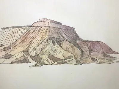 Grand Mesa Illustration illustraion mountain watercolor