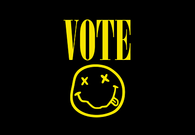 Nirvana "Smiley Face" Logo Vote Design adobe illustrator atari branding design graphic design icon illustration logo riseupshowupunite typography vector vote