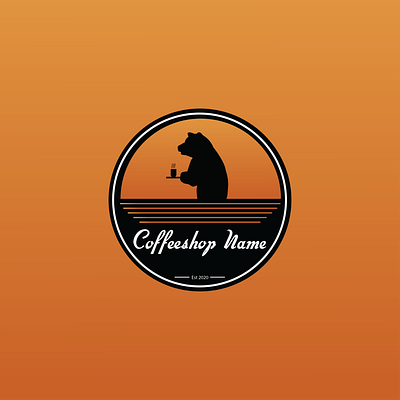 Coffeeshop log adobe illustrator bear branding coffee coffeelogo coffeeshop design illustration logo logodesign minimal