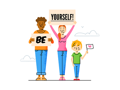 Be yourself adobeillustrator art artwork colored design dribbble flat design illustration texture vector