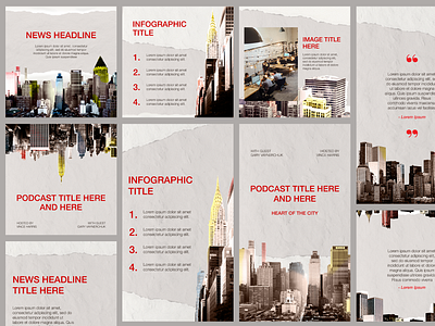 Heart of the City - Social Media Templates ads advertisement branding city content design digital advertising instagram ads paper art podcast poster art retro social media template