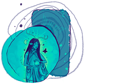 You are magic blue butterfly design fantasy fantasyart girl illustration lady magic magician woman