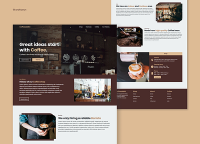 Coffeeaddict - Landing Page coffeeshop design interface landing page ui ui design web web design website