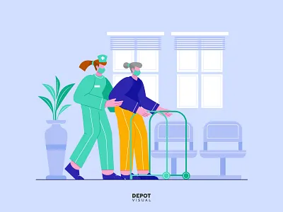 Medical Team on Duty character doctor flat hospital illustration medical nurse person