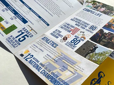 San Jacinto College recruiting brochure brochure college community college design editorial design infographics layout recruiting z fold