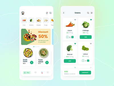 Vogotublis App app application design fruit icon layout minimal minimalist simple ui ux vector vegetable