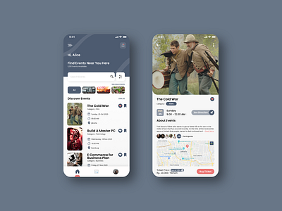 GoEvents App app app design application event event app events mobile mobile app mobile design mobile ui navy ui design