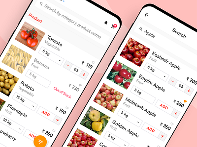 Search product app application design graphic design grocery marketplace mobile mobile app restaurants