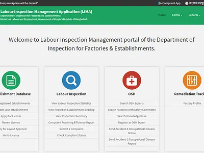 Labour Inspection Management (Web Application & Mobile App) adobe xd app design html css javascript typography ui ux web web design