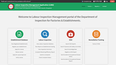 Labour Inspection Management (Web Application & Mobile App) adobe xd app design html css javascript typography ui ux web web design