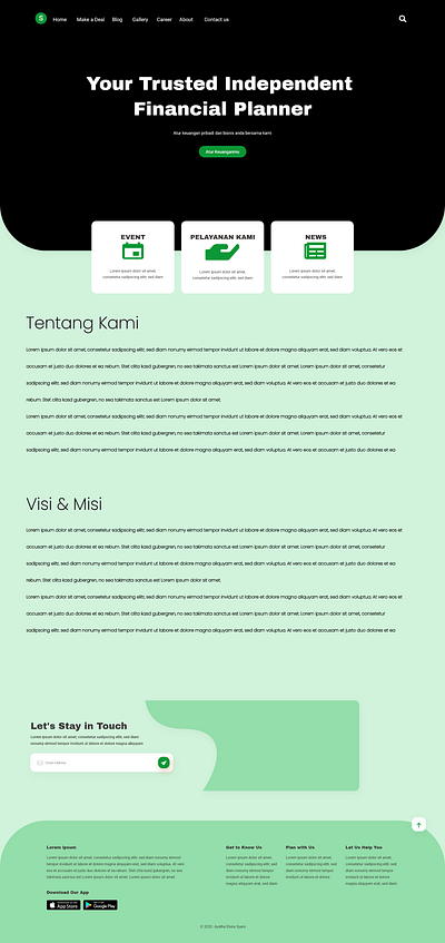 Homepage UI typography uidesign web