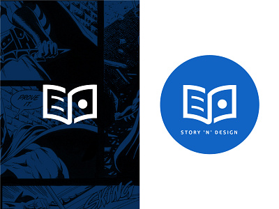 Story n design logo branding comic design logo logodesign story storybook vector