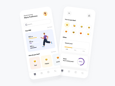 Wellness App app dashboard design illustration minimal minimalist sketch ui ux website