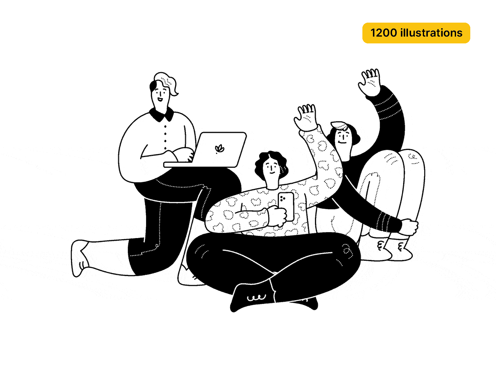 Essential illustrations - New animation app branding character creative design flat illustration library line nature outline people startup svg team ui ux vector website