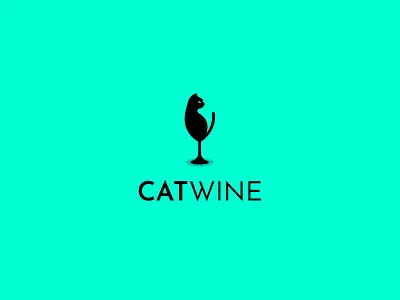Cat Wine Logo creative idea creative logo minimalist logo