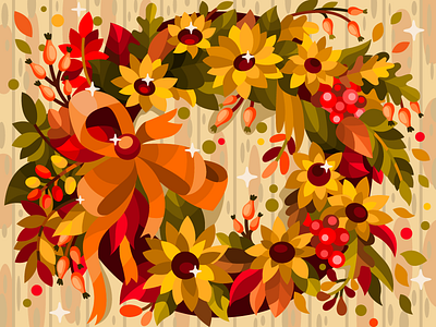 Leaves wreath art artist artwork autumn cartoon cartoon illustration coloringbook design digital digital art digital illustration digital painting drawing illustration vector vector illustration vectors