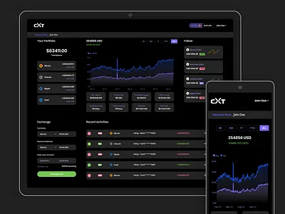 Crypto Trading Platform Concept crypto crypto exchange crypto trading cryptocurrency dashboard design illustration logo ui ux