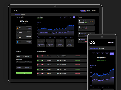 Crypto Trading Platform Concept crypto crypto exchange crypto trading cryptocurrency dashboard design illustration logo ui ux