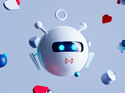 Callert - Illustration 3d 3d illustration ai artificial intelligence assistant blender character chatbot illustraion medical robot product robot