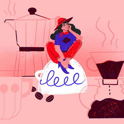 Coffee time character coffee coffee cup colors digital art dreaming dribbble editorial editorialillustration girl illustration procreate ui woman