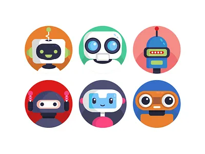Robot Avatar Icons avatar avatar icons avatars coloured icons flat icons icon icons icons pack vector vectors
