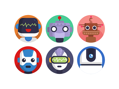 Robot Avatar Icons avatar avatar icons avatars coloured icons flat icons icon icons icons pack vector vectors