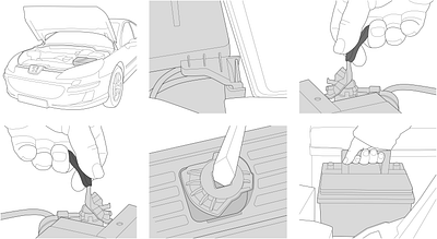 Quick guide minimal simplified technical illustration