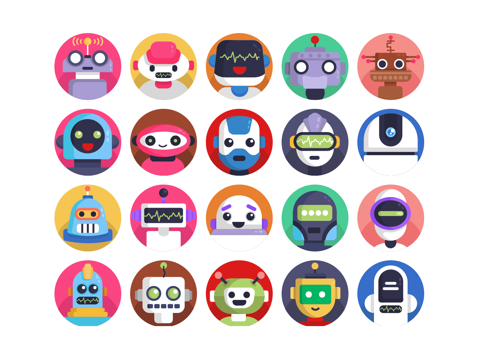 Example of Robot Avatar Icons