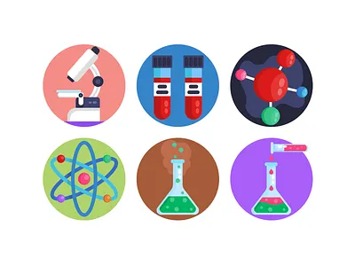 Science Icons coloured icons flat icons icon icons icons pack vector vectors