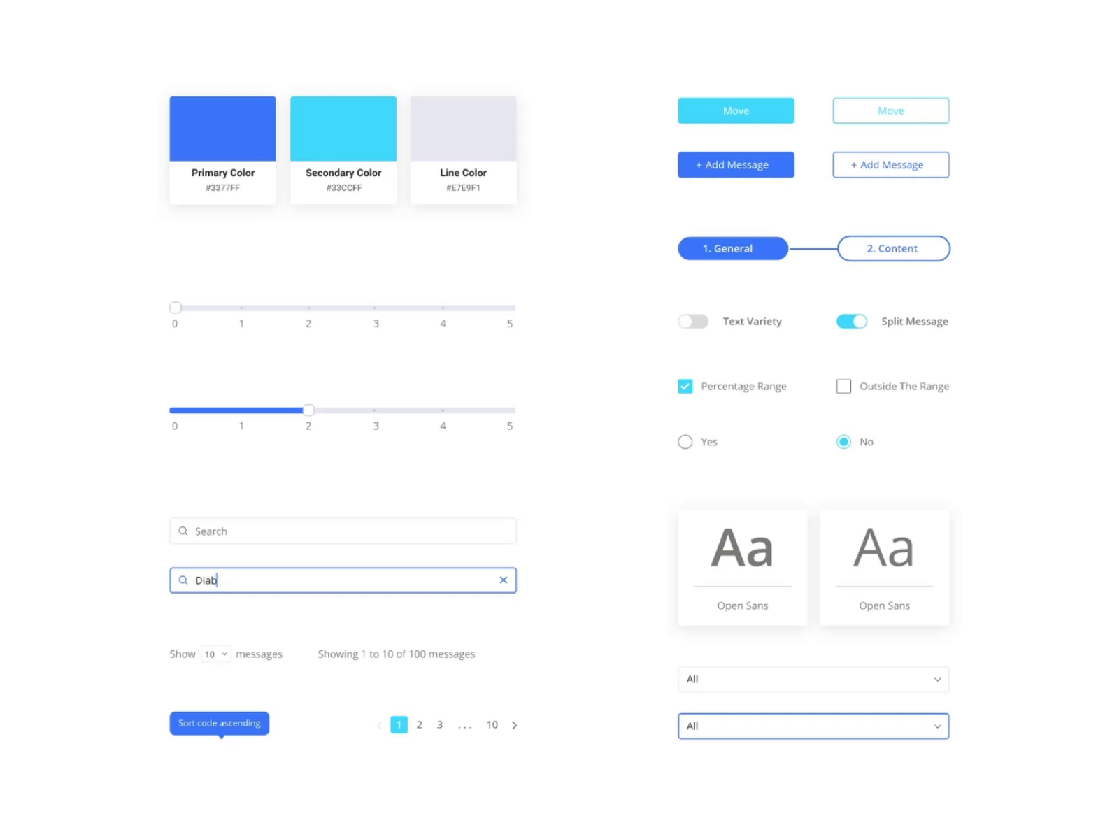 Example of Design system elements