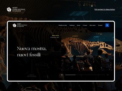 Museum of Natural History of Gagliole - Website black branding dark darkmode design dinosaur elegant history logo modern museum natural simple ui ui ux uidesign web webdesign website websites