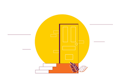 Doorway to opportunity adobe illustrator animation art design explainer explainervideo flat graphic design illustration minimal orange vector vectorart