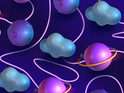 across the universe 3d 3d art cinema4d cloud colorful cosmos illustration planet sphere universe