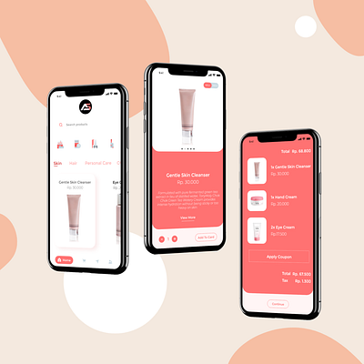 Skin Care Mobile Apps Design mobile app online shop onlinestore shop shopping skincare store store app store design uidesign