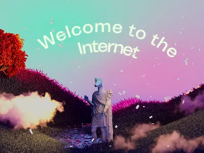 🌳 Welcome to the Internet reel scene ✨ 3d 3d animation animation c4d cg cinema 4d clouds colors design gradient houdini internet light motion motion design motion graphics octane render typography