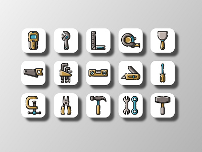 Working Tools (Filled Outline) app artist creative design doodle equipment icon icon bundle icon set iconfinder illustrator microstock stock market supplyanddesign tools ui uidesign uiux vector working