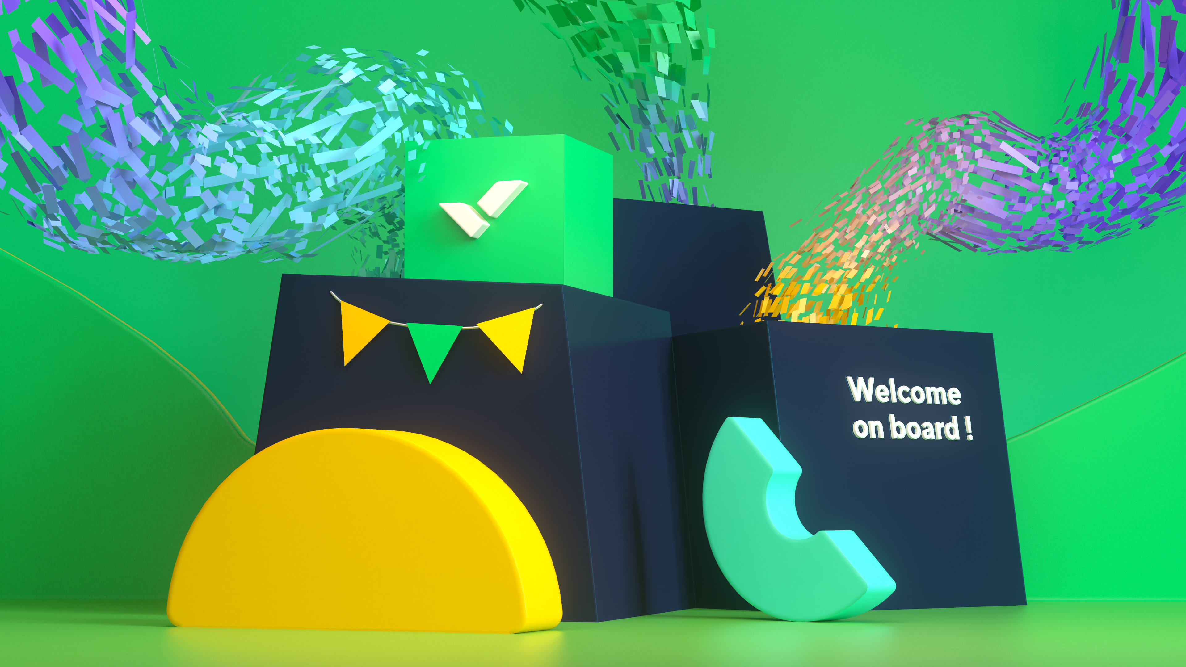 Welcome Box 3D 3d brand branding design graphic design illustration welcome wrike