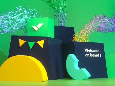 Welcome Box 3D 3d brand branding design graphic design illustration welcome wrike