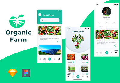 Organic Farm clean farming food organic uidesign