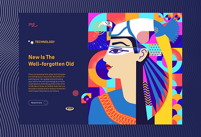 Vector Illustration and Graphic Design For A Technology Magazine 2020 blue color colorful design design art designer egypt face flat graphic head illustrator modern portrait print technology trendy vetor vr