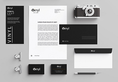 Vinyl shop branding design logo minimal typography