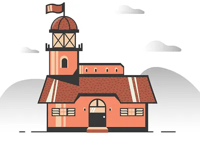 Flat illustration of lighthouse(flat design) architechture flat illustrations graphic design illustrator design redesign concept simple design simplicity vector illustration