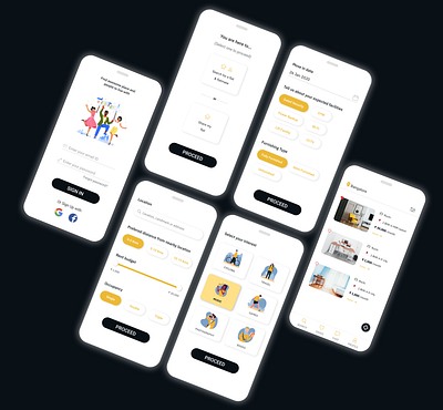 Flat & Flatmates adobexd minimal mobile app mobile ui uidesign