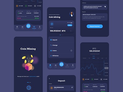 Cryptocurrency Apps app app design bitcoin bitcoin exchange bitcoin wallet coins crypto crypto wallet cryptocurrency design ethereum finance app financial app graphic design interface mobile money app ui ux