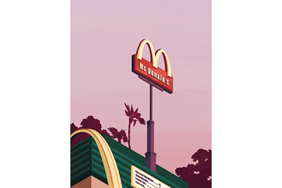 I’m loving it art artwork cafe cafeteria fastfood food food app hamburger hamburger menu illustration illustration art mcdonald