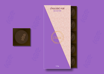 Packaging Choca chocolat noir/lavande art brand cacao chocolat chocolate chocolate package chocolate packaging cocoa design design graphique designer graphique designer portfolio emballage graphic design graphic designer lavande lavender logo packaging