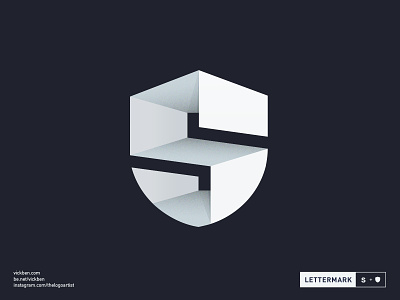 S Shield alphabet bold branding creative design identity letter logo logo design perspective s shield shield logo design simple strong symbols type white and black