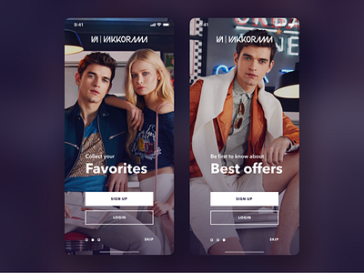 Onboarding Screens app apple design ecommerce fashion fashion app figma interaction ios iphone mobile principle ui ux vakkorama